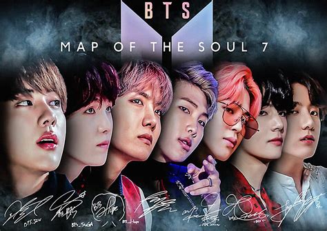 Check out the new soul poster below: BTS Map Of The Soul 7 Signature Poster