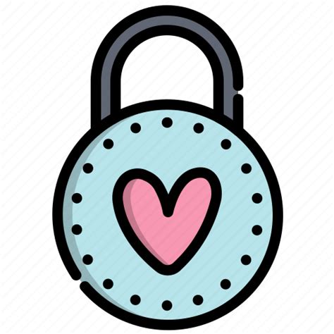 Day Heart Love Padlock Valentine Icon