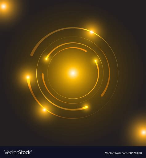 Beautiful Golden Glowing Circle Light Royalty Free Vector
