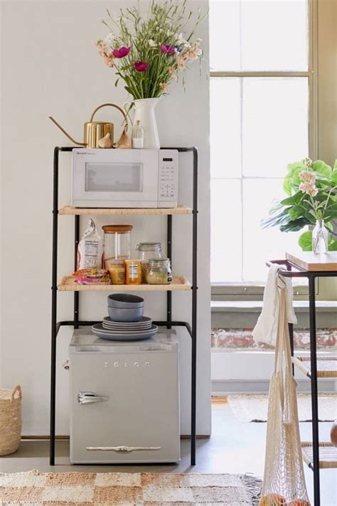 Browse a wide selection of kitchen organization and pantry storage products, including kitchen islands, dish racks, spice racks, utensil holders and more. Logan Kitchen Storage Shelf | Best Space-Saving Dorm ...