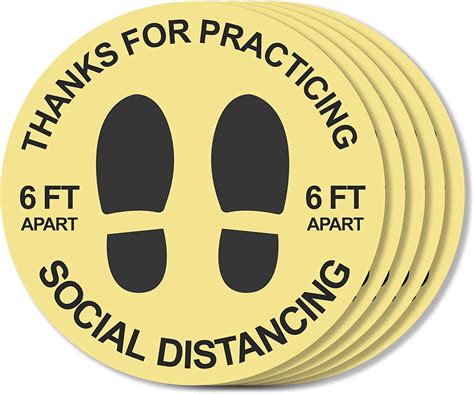 6 Feet Social Distance Floor Decal Stickers Floor Stickers For