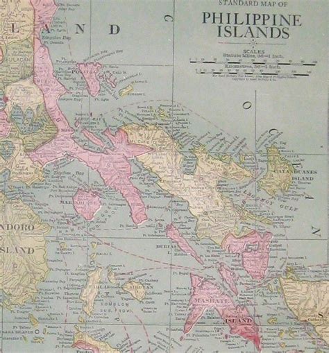 1902 Antique Philippine Islands Map Rare Size Map Of
