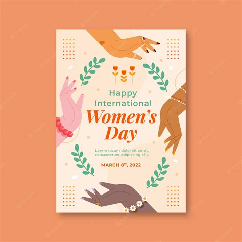 Free Vector Flat International Womens Day Vertical Poster Template