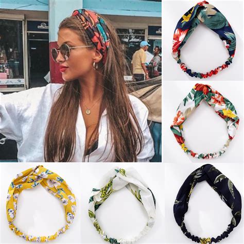 Fashion Women Girls Summer Bohemian Hair Bands Print Headbands Vintage