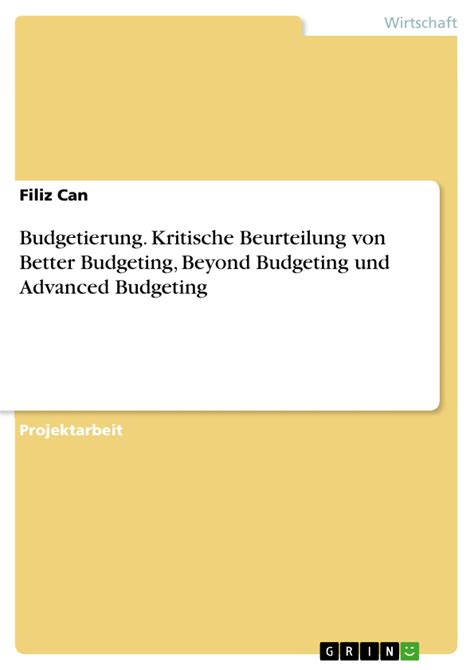 Budgetierung Kritische Beurteilung Von Better Budgeting Beyond