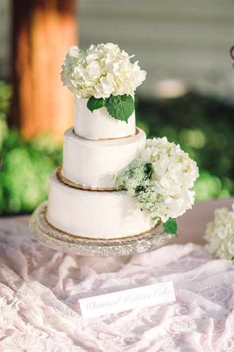 Tiered Buttercream Wedding Cake With Hydrangeas