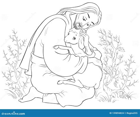 Jesus Holding A Lamb Coloring Page