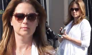 Jenna Fischer 40 Displays Large Baby Bump At Gas Station
