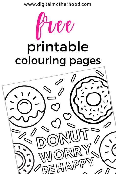 Free Colouring Pages Digital Motherhood Donut Coloring Page Free