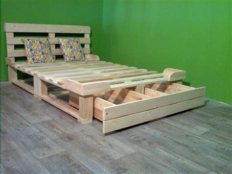 Pallet Bed With Storage Plans Recycled Things Diy Pallet Furniture