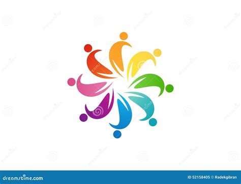 Team Work Logo Design Circle People Abstract Modern Business