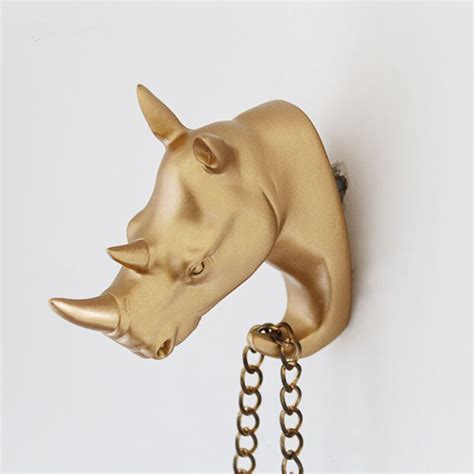 Buy Animal Rhinoceros Head Hook Resin Craft Key