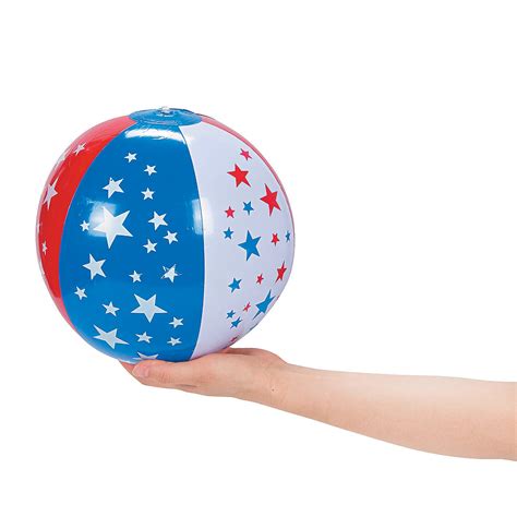 Inflatable 9 Patriotic Star Medium Beach Balls Toys 12 Pieces