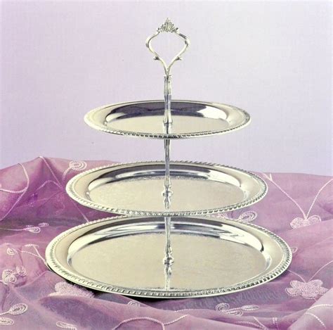 3 Tier Chrome Plated Serving Tray Kitchen