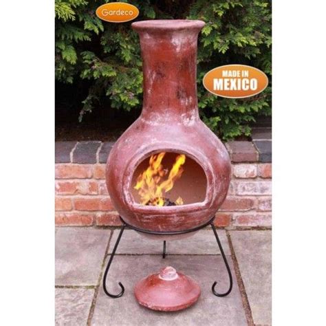 Buy Gardeco Colima Extra Large Mexican Clay Chiminea Red