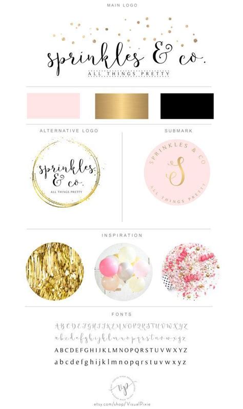 Premium Branding Package Gold Confetti Logo - Wedding ...