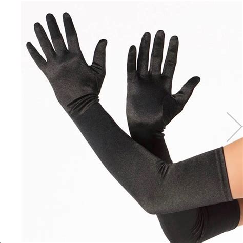coquette accessories sexy black satin lycra gloves stretchy new poshmark