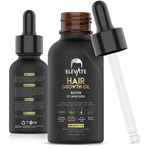 ELEVATE Hair Growth Oil Biotin Serum Minoxidil Treatment For Stronger Thicker Longer Hair