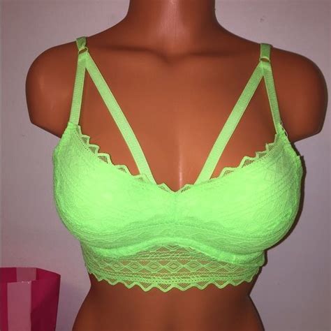 New Pink Vs Strappy Front Padded Bralette Padded Bralette Padded Lace Bralette Bralette