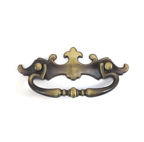 Antiqued Gold Colonial Drawer Pull Cabinet Hardware Vintage