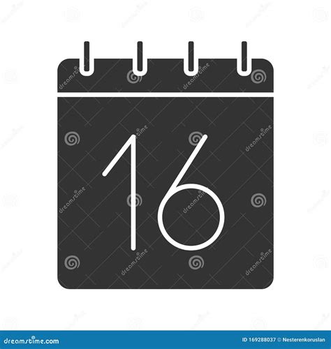Sixteenth Day Of Month Glyph Icon Stock Vector Illustration Of