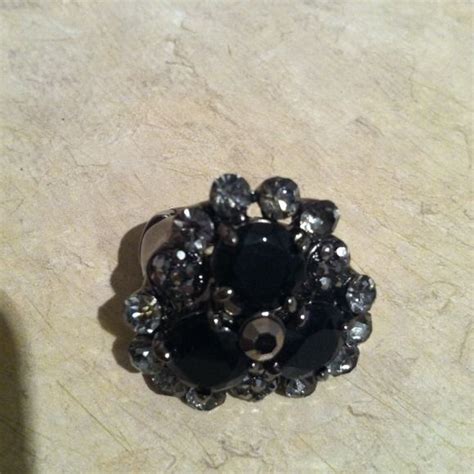 Jeweled Ring Nwot Black Jewels With Fake Diamond Jewels Sparkles From