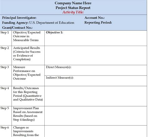 Top 5 Project Status Report Templates Excel Word Templates