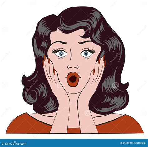 Surprised Girl Wow Emotion Stock Vector Illustration Of Comic Adult