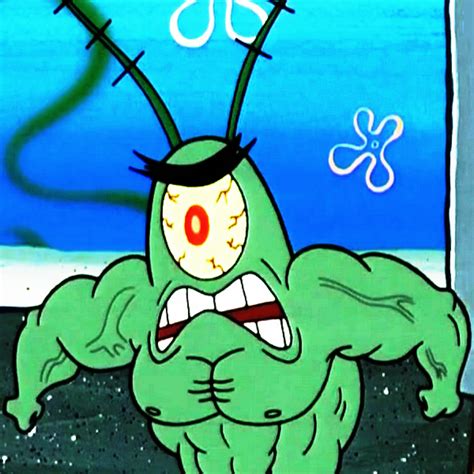 Muscular Sheldon Jplankton Looking Angry