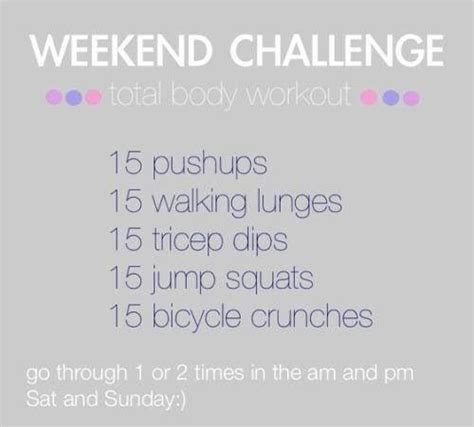 Weekend Challenge Weekend Workout Total Body Workout Fitness Body