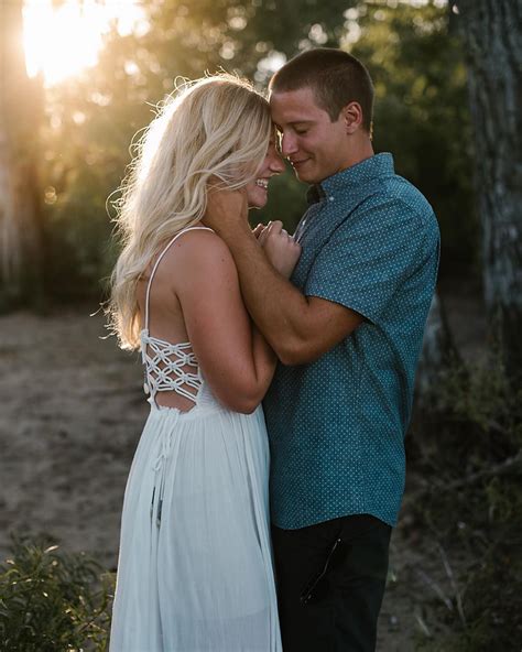 Courtney And Brandons Sunset Engagement Session On Sand Island Was A