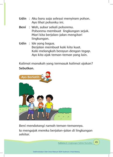Contoh Kalimat Tanggapan Untuk Anak Sd Kelas 1 – Berbagai Contoh