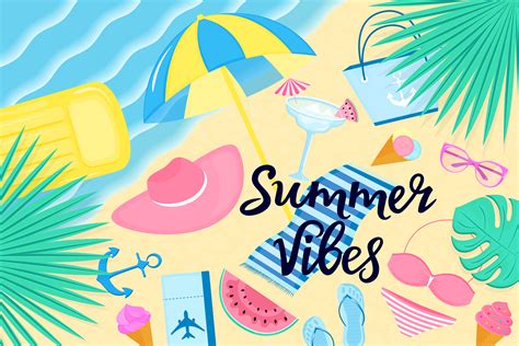 Summer Vibes Clip Art Black And White
