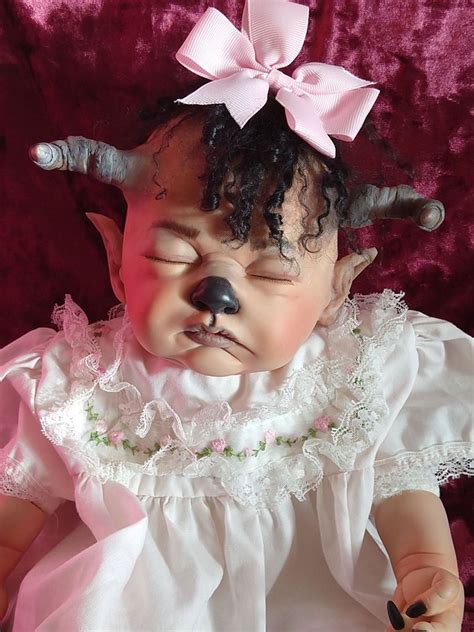 Sweetest Lil Monster Goth Baby Reborn Horror Doll Ooak Collectible Art