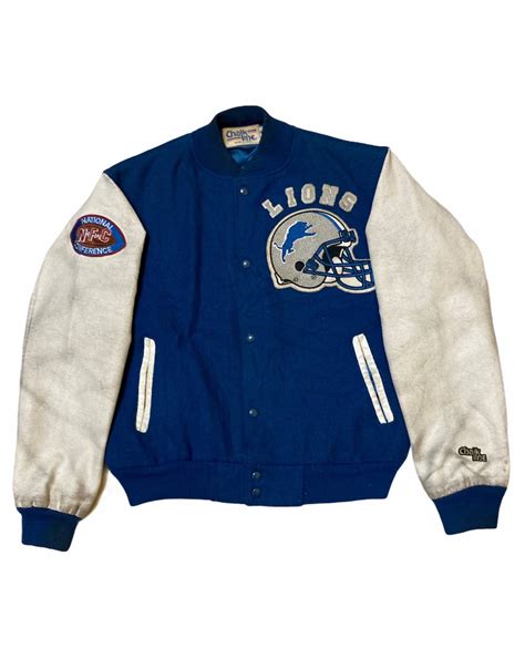 Vintage Vintage Nfl Detroit Lion Chalk Line Varsity Jacket Grailed