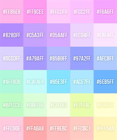 Kawaii Aesthetic Pastel Color Codes Bmp Think