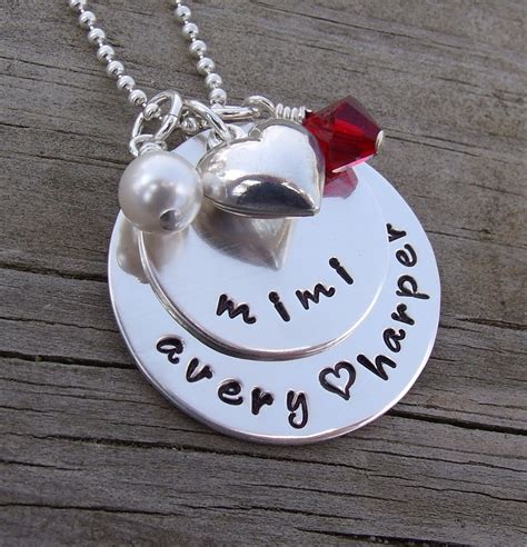 Hand Stamped Grandmother Necklace Sterling Silver Necklace With