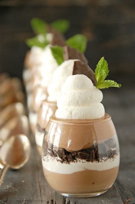 Mini Baileys Mousse Parfaits Desserts Yummy Food Mint Chocolate