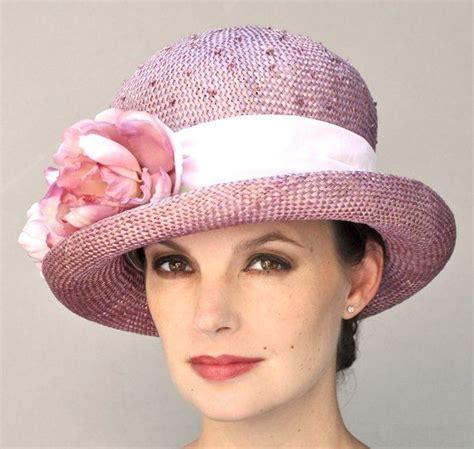 Dames Rose Roze Hoed Tea Party Hat Roze Stro Hoed Tuin Partij Hat