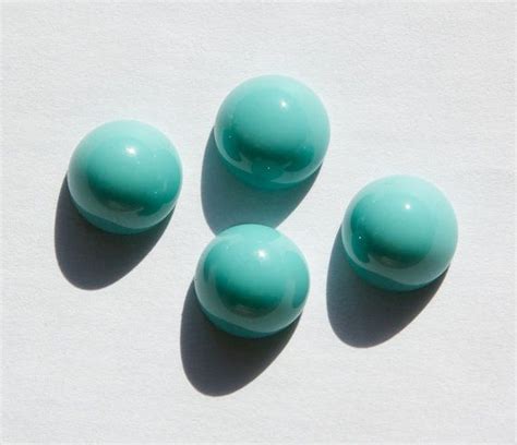 Vintage High Dome Turquoise Blue Glass Cabochons By Yummytreasures 2
