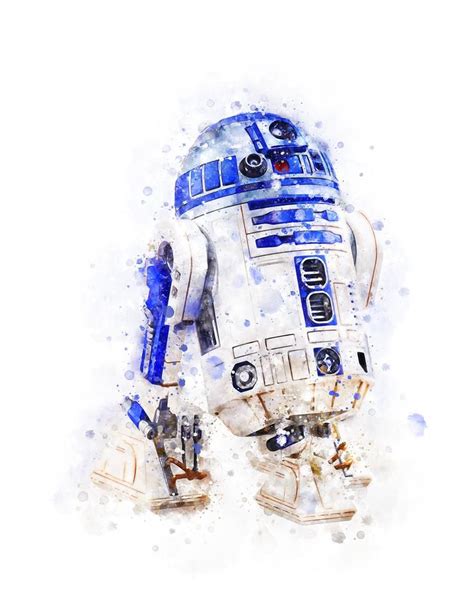 R2 D2 Artoo Detoo Printable Colorful Painting At Etsy In 2021 Star