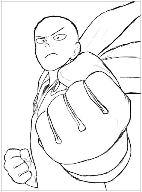 Free One Punch Man Coloring Pages One Punch Man Kids Coloring Pages