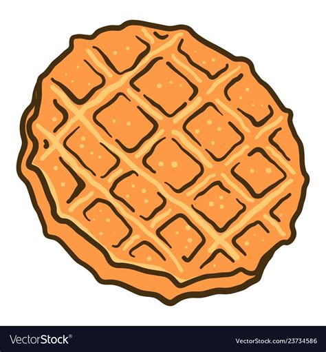Waffle Cookie Icon Hand Drawn Illustration Of Waffle Cookie Vector