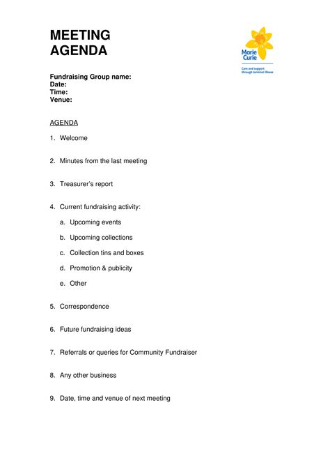 Standard Meeting Agenda - How to create a Standard Meeting Agenda? Download this Standard ...