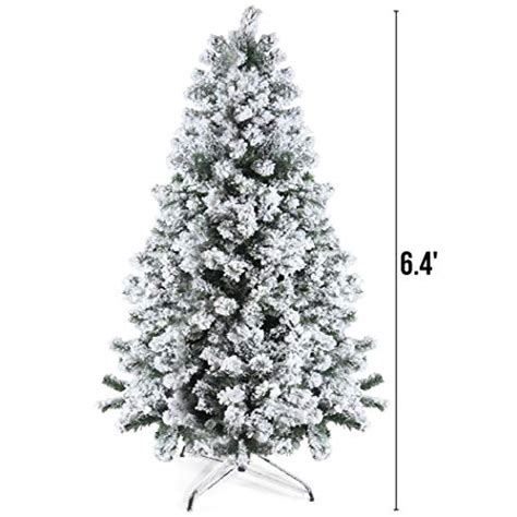 Prextex 6ft Snow Flocked Christmas Tree 1200 Tips Premium Artificial