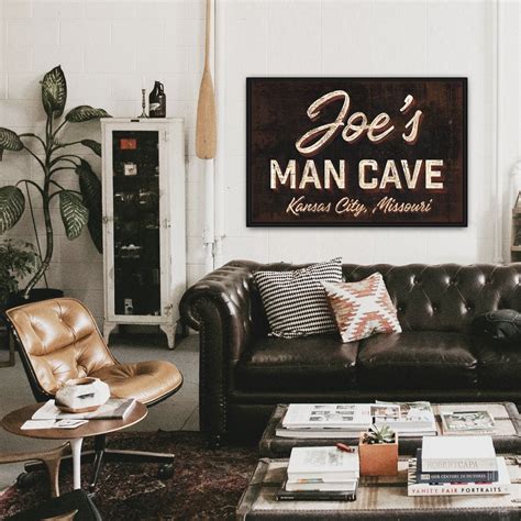 Personalized Man Cave Canvas Art Man Cave Wall Man Cave Decor Man