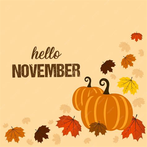 Premium Vector Hello November Welcome November Text For Greetings