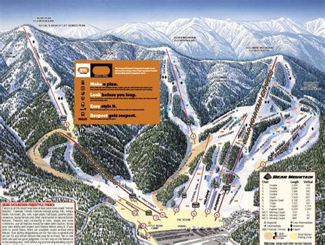 California Ski Maps Bear Mountain Ski Resort Trail Map