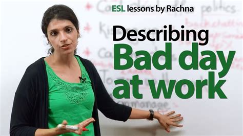 Work doesn't have to suck. Describing a bad day at work - Free English lesson - YouTube