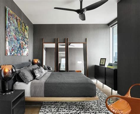 Before And After Masculine Bedroom Design Online With A Contemporary